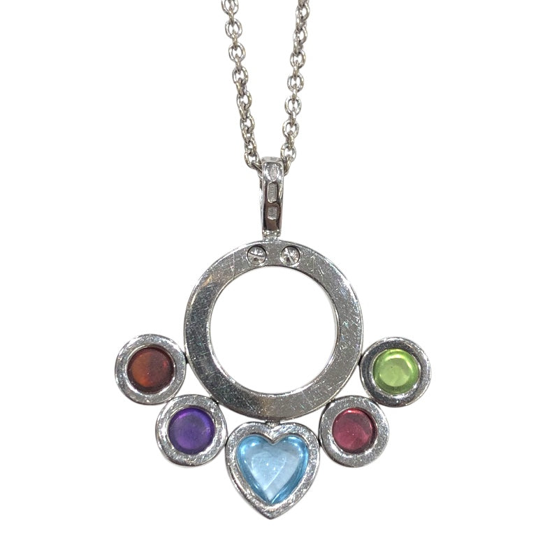 ブルガリ BVLGARI アレグラネックレス マルチカラー K18WG　色石 ジュエリー