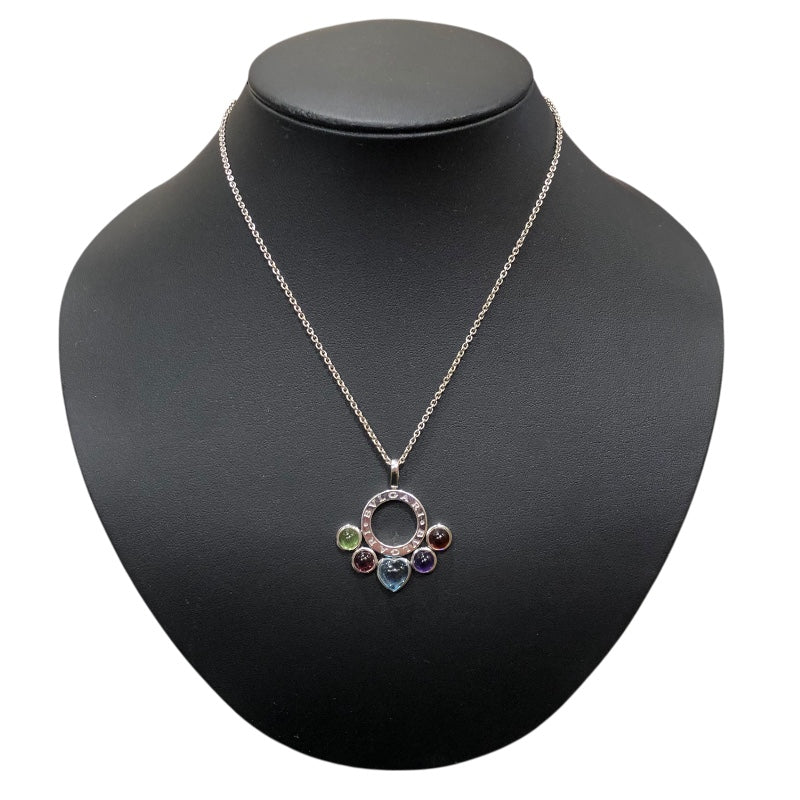 ブルガリ BVLGARI アレグラネックレス マルチカラー K18WG　色石 ジュエリー