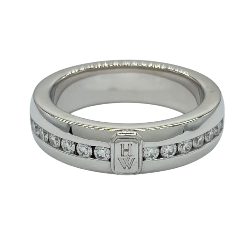 ハリーウィンストン HARRY WINSTON HWロゴバンドリング ホワイトゴールド Au750 ダイヤモンド ジュエリー