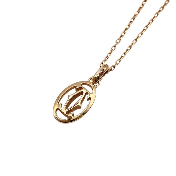 カルティエ Cartier ロゴドゥーブルダイヤネックレス ピンクゴールド 750PG/ダイヤモンド ジュエリー