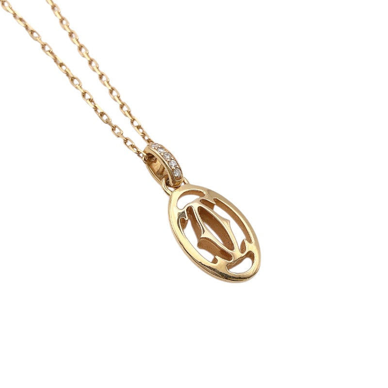 カルティエ Cartier ロゴドゥーブルダイヤネックレス ピンクゴールド 750PG/ダイヤモンド ジュエリー