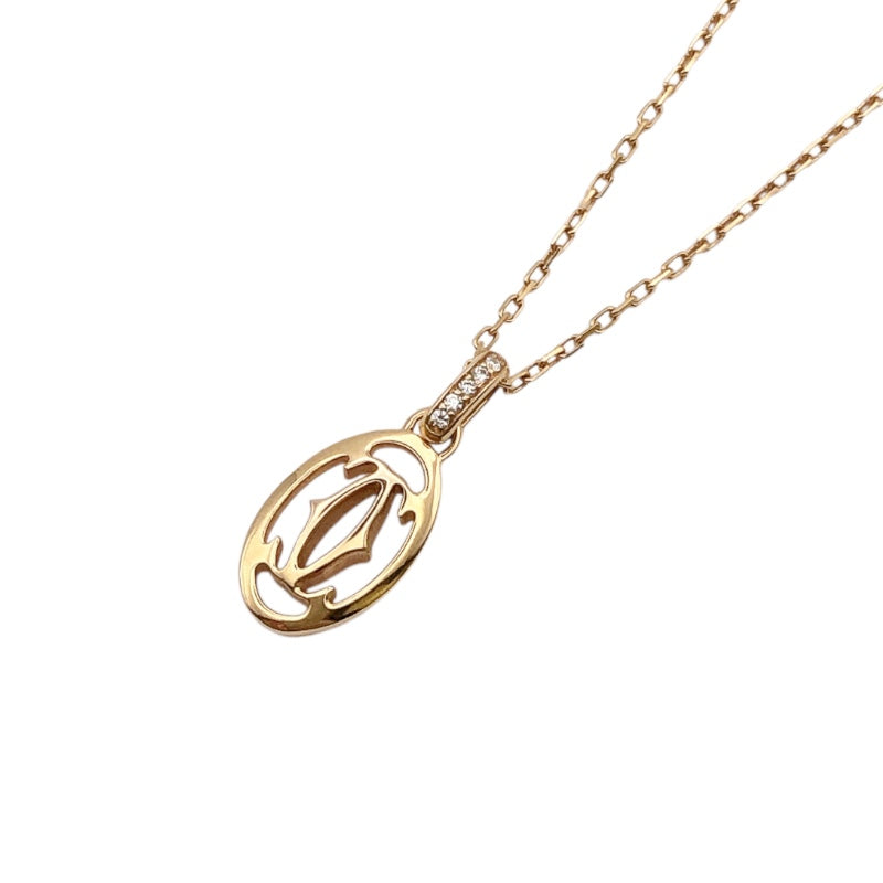 カルティエ Cartier ロゴドゥーブルダイヤネックレス ピンクゴールド 750PG/ダイヤモンド ジュエリー