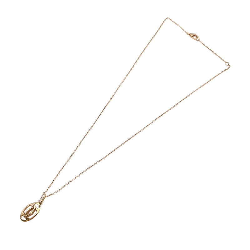 カルティエ Cartier ロゴドゥーブルダイヤネックレス ピンクゴールド 750PG/ダイヤモンド ジュエリー
