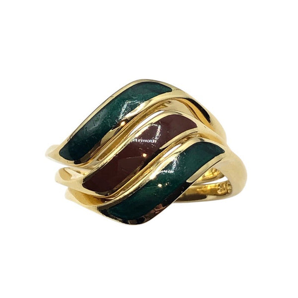 ミキモト MIKIMOTO 3連重ねリング K18イエローゴールド ジュエリー