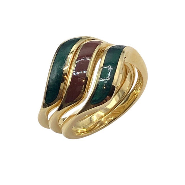 ミキモト MIKIMOTO 3連重ねリング K18イエローゴールド ジュエリー