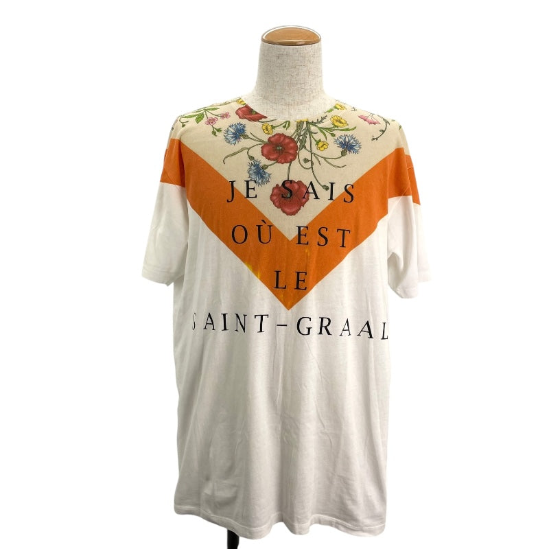 グッチ GUCCI フローラル プリントTシャツ 539081 ホワイト コットン メンズ 半袖Ｔシャツ