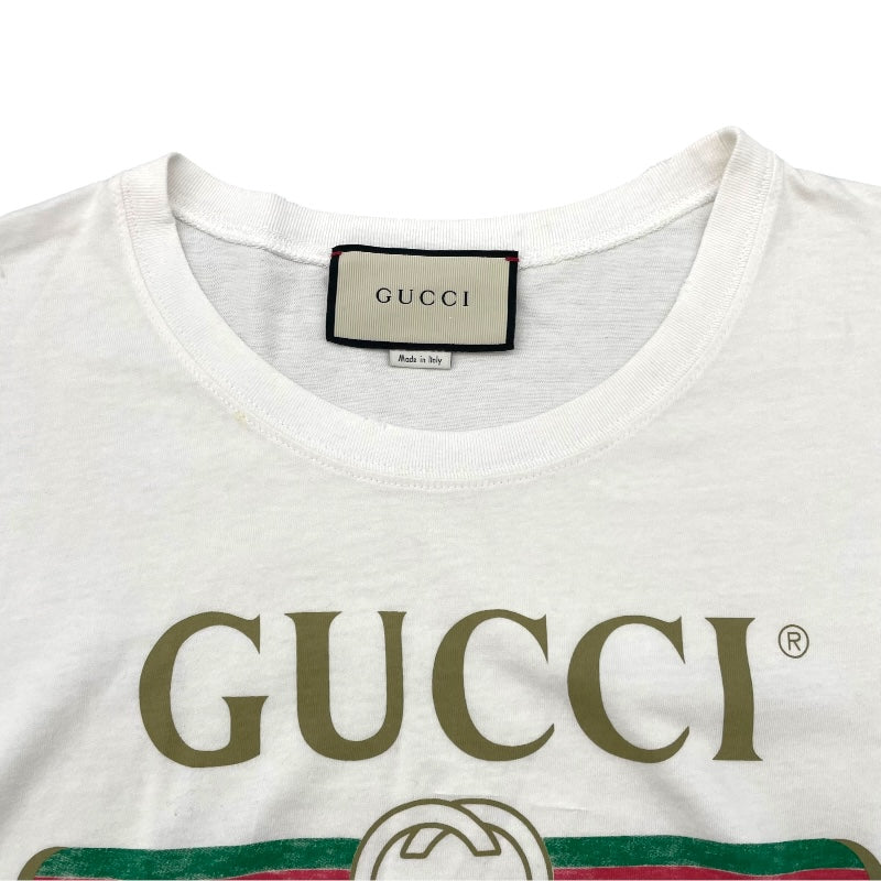 グッチ GUCCI 猫Tシャツ 492347 ホワイト コットン メンズ 半袖Ｔシャツ