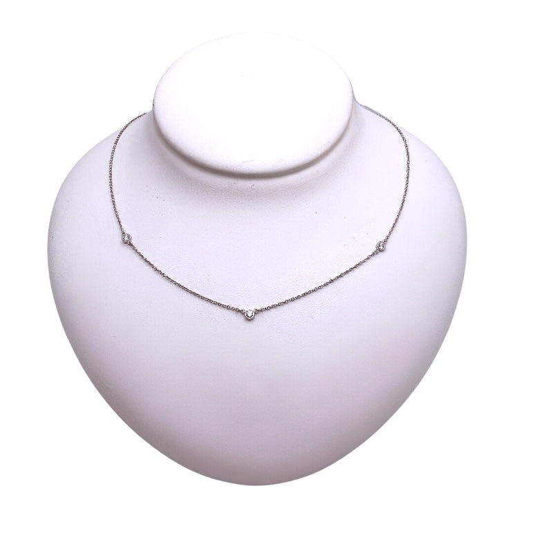 ティファニー TIFFANY＆CO バイザヤードネックレス Pt950/3PD ジュエリー