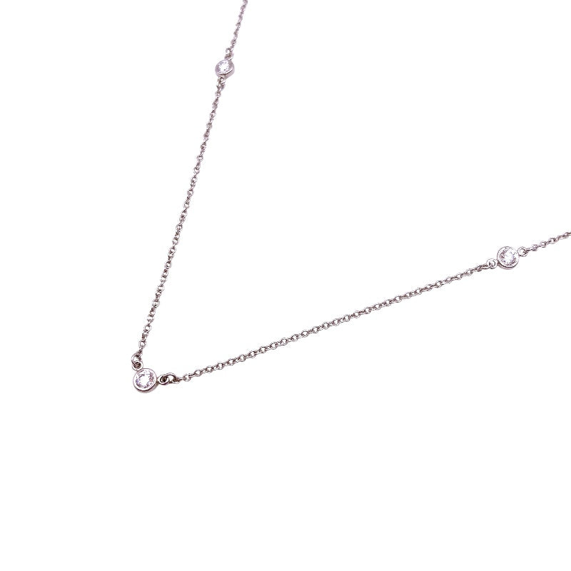 ティファニー TIFFANY＆CO バイザヤードネックレス Pt950/3PD ジュエリー