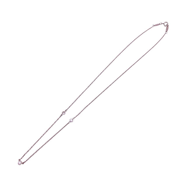 ティファニー TIFFANY＆CO バイザヤードネックレス Pt950/3PD ジュエリー