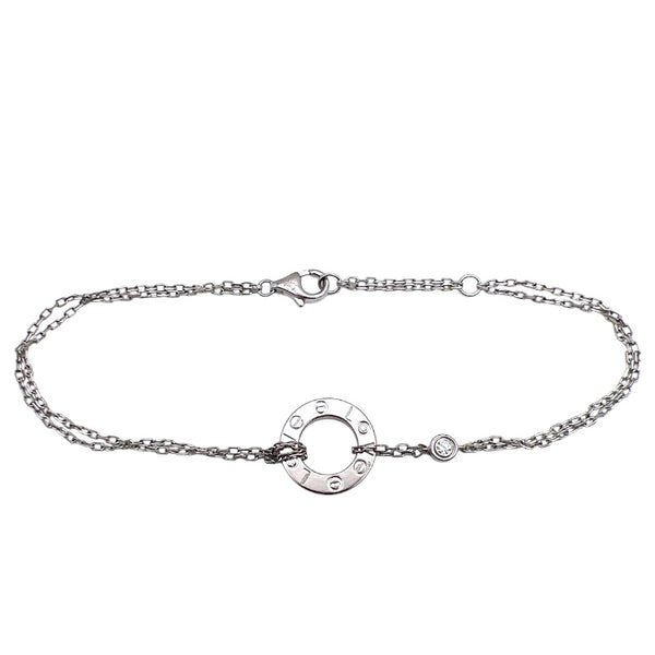 ティファニー TIFFANY＆CO ラブサークルブレス2Pダイヤ K18WG ジュエリー