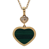ショパール Chopard ハッピーハート ネックレス K18PG ダイヤモンド マラカイト ジュエリー