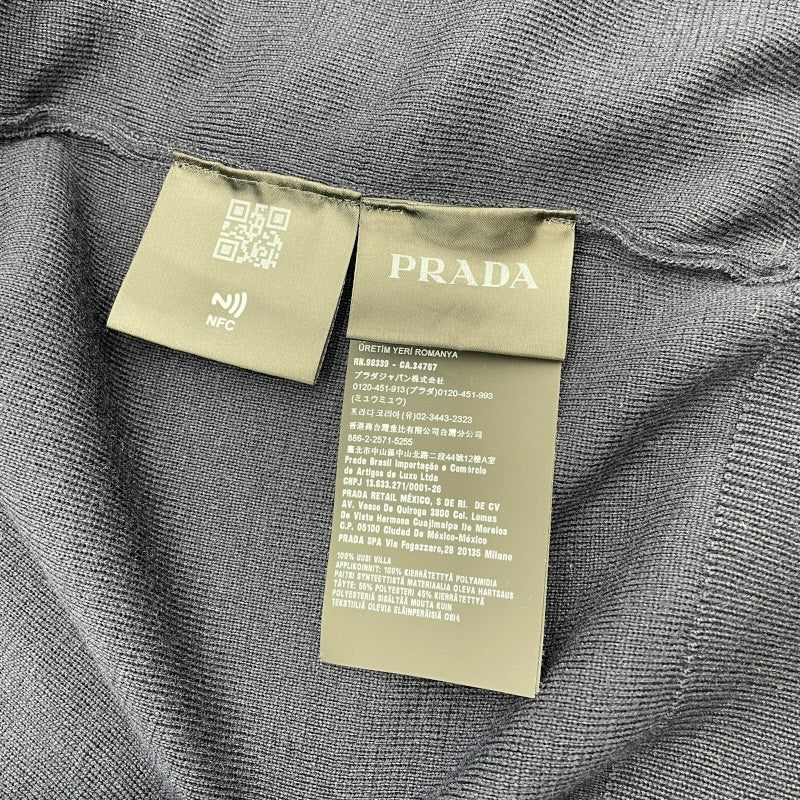 プラダ PRADA トライアングルロゴナイロン切替ブルゾン UMG116 ネイビー ウール メンズ パーカー