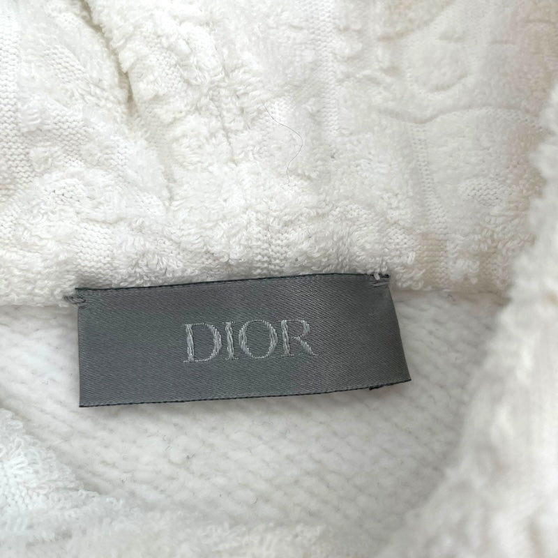 クリスチャン・ディオール Christian Dior オブリーク総柄 テリーコットン スウェットパーカー 013J605C0607 ホワイト コットン メンズ パーカー