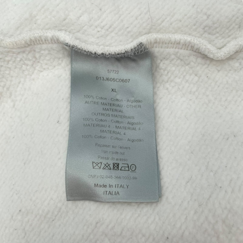 クリスチャン・ディオール Christian Dior オブリーク総柄 テリーコットン スウェットパーカー 013J605C0607 ホワイト コットン メンズ パーカー