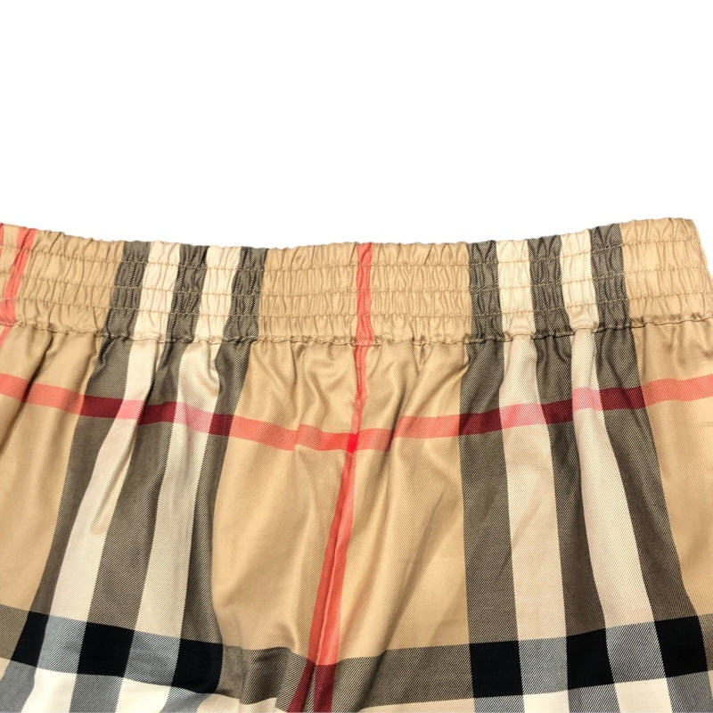バーバリー BURBERRY チェック柄ワイドイージーパンツ 8085656 ベージュ コットン コットン レディース パンツ
