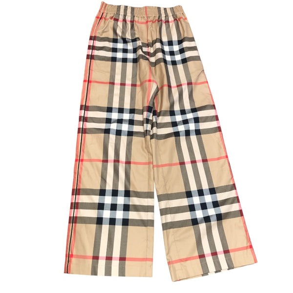 バーバリー BURBERRY チェック柄ワイドイージーパンツ 8085656 ベージュ コットン コットン レディース パンツ
