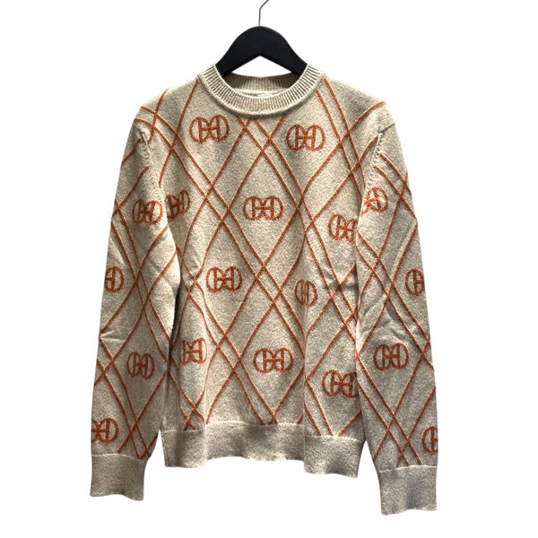 エルメス HERMES Hロンド総柄ニットセーター ２E2632DT ベージュ カシミヤ レディース セーター