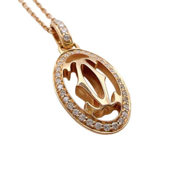 カルティエ Cartier ロゴドゥーブルダイヤネックレス ピンクゴールド 750PG/ダイヤモンド ジュエリー