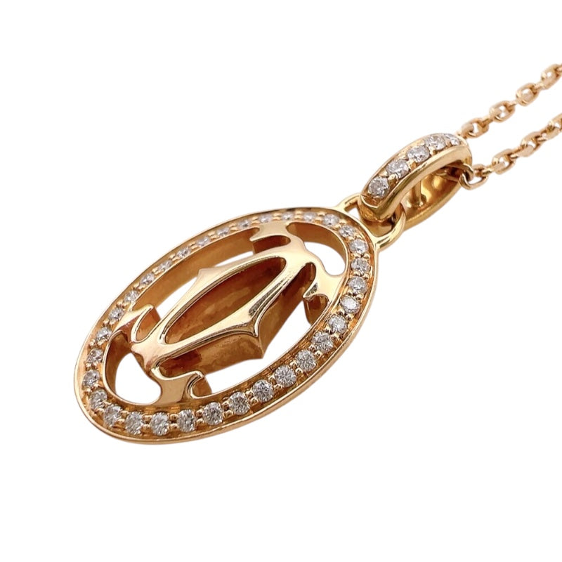 カルティエ Cartier ロゴドゥーブルダイヤネックレス ピンクゴールド 750PG/ダイヤモンド ジュエリー