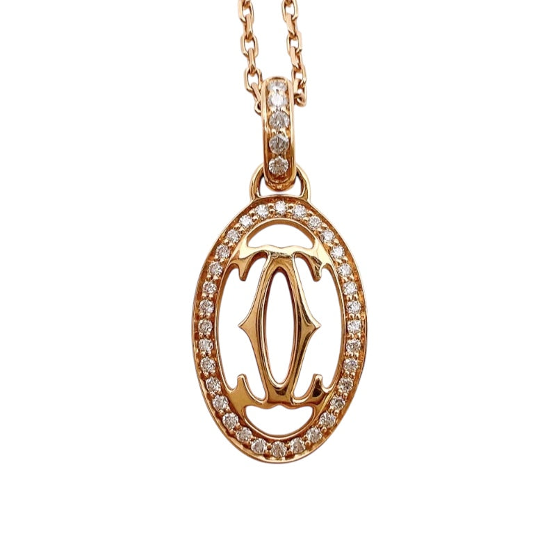 カルティエ Cartier ロゴドゥーブルダイヤネックレス ピンクゴールド 750PG/ダイヤモンド ジュエリー