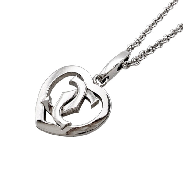 カルティエ Cartier 2Cハートネックレス シルバー 750WG ジュエリー