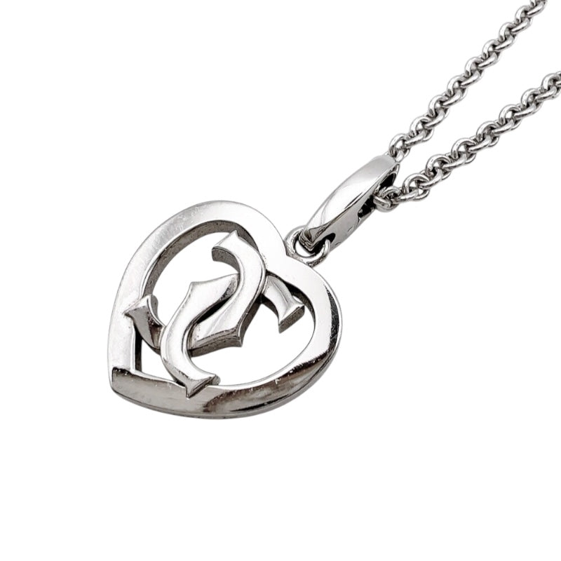 カルティエ Cartier 2Cハートネックレス シルバー 750WG ジュエリー
