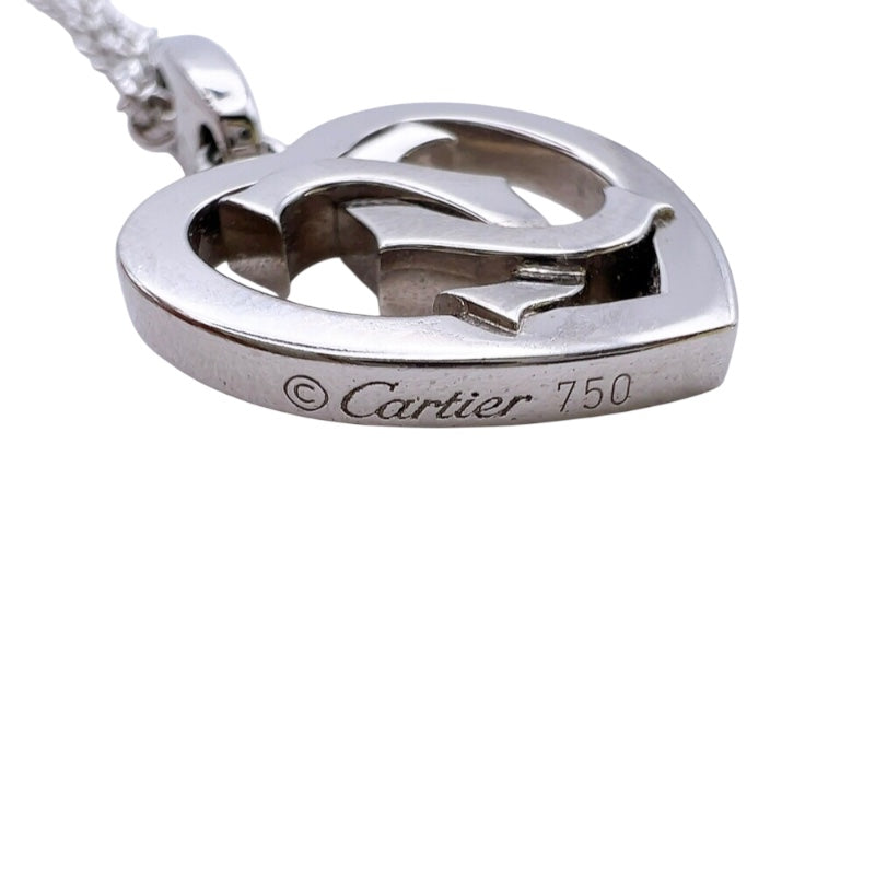 カルティエ Cartier 2Cハートネックレス シルバー 750WG ジュエリー