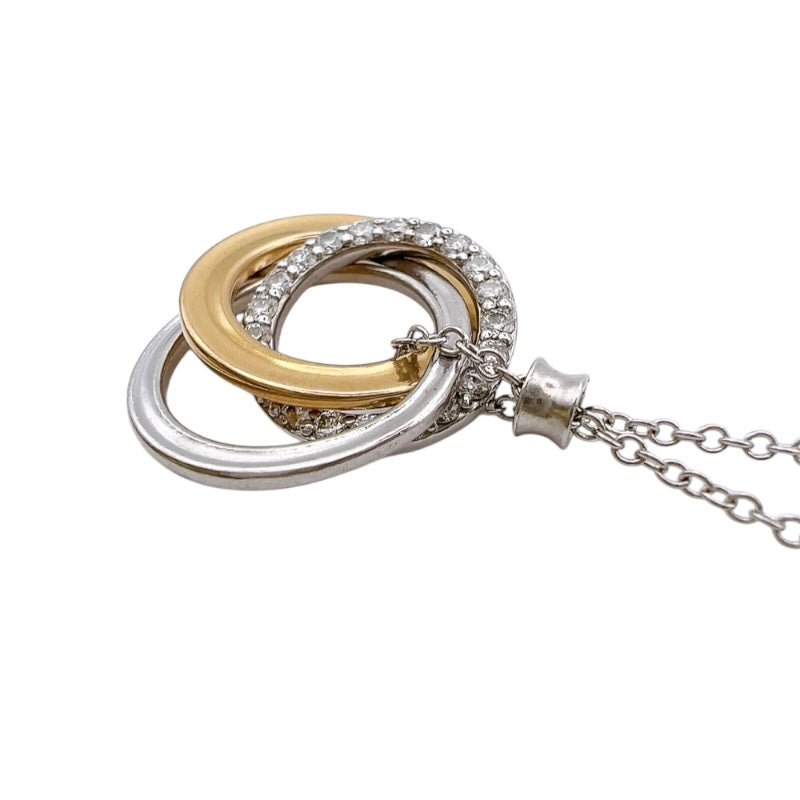 ティファニー TIFFANY＆CO インターロッキング　サークルネックレス シルバー/ゴールド 750WG/ダイヤ ジュエリー