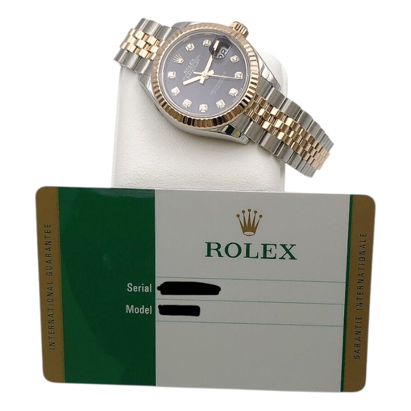 ロレックス ROLEX デイトジャスト28 オーベルジーヌ 279171G パープル SS/PG 自動巻き レディース 腕時計