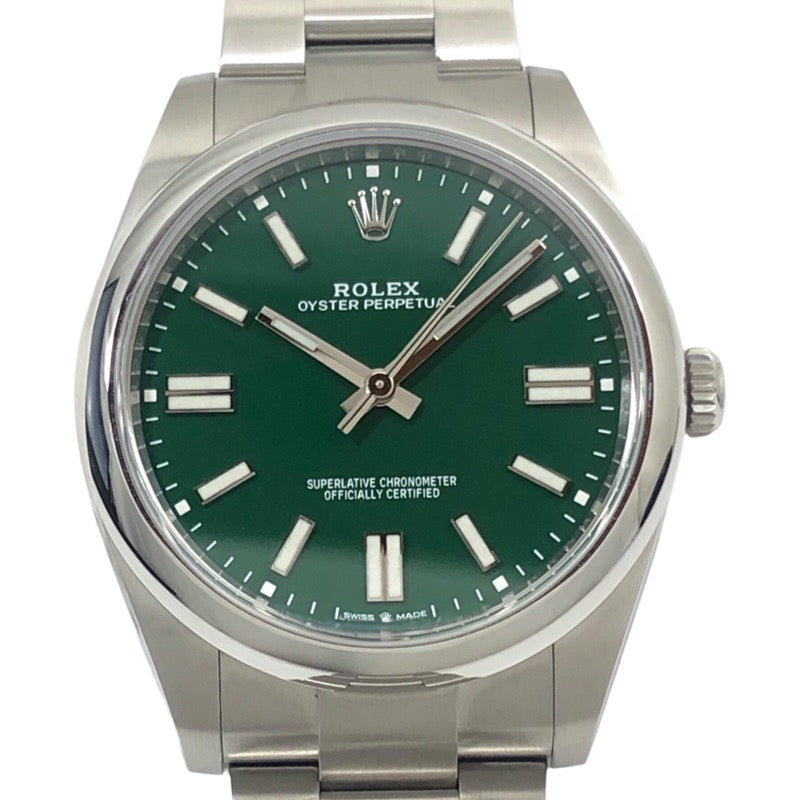 ロレックス ROLEX オイスターパーペチュアル41 ランダムシリアル 124300 グリーン SS メンズ 腕時計