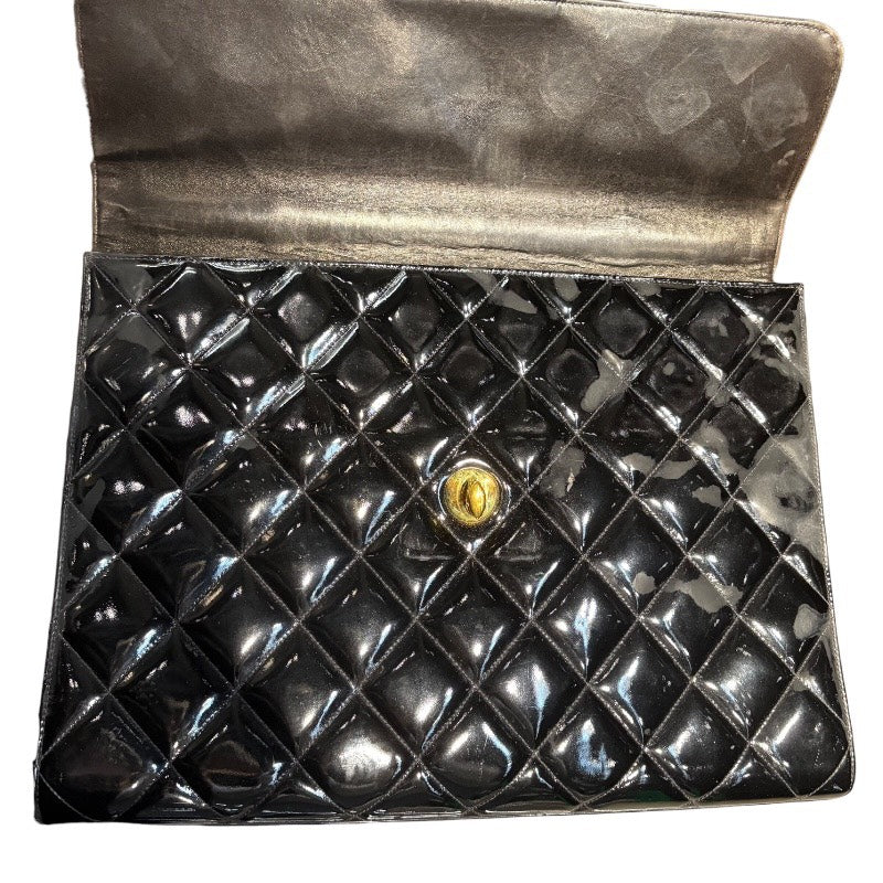 シャネル CHANEL ブリーフケース A02794 ブラック×GD金具 エナメル ユニセックス ブリーフケース
