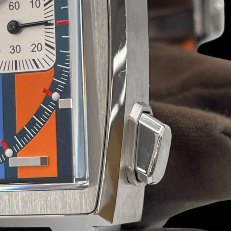 タグ・ホイヤー TAG HEUER モナコ キャリバー11 ガルフスペシャルエディション CAW211R.FC6401 マルチカラー SS/革ベルト 自動巻き メンズ 腕時計