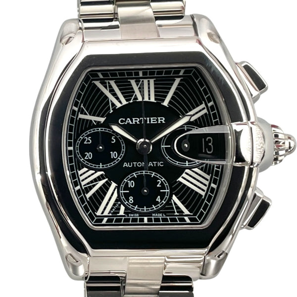 カルティエ Cartier ロードスタークロノグラフXL W62020X6 ブラック SS 自動巻き メンズ 腕時計