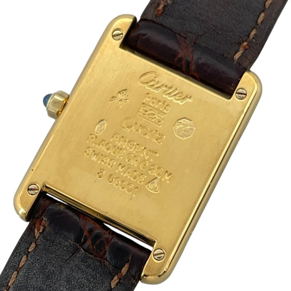 カルティエ Cartier マストタンク ヴェルメイユSM 366001 ベージュ SV/GF クオーツ レディース 腕時計