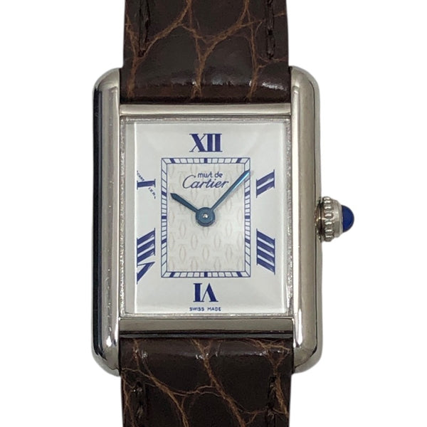 カルティエ Cartier マストタンク SM W1014054 ホワイト SV925 クオーツ レディース 腕時計