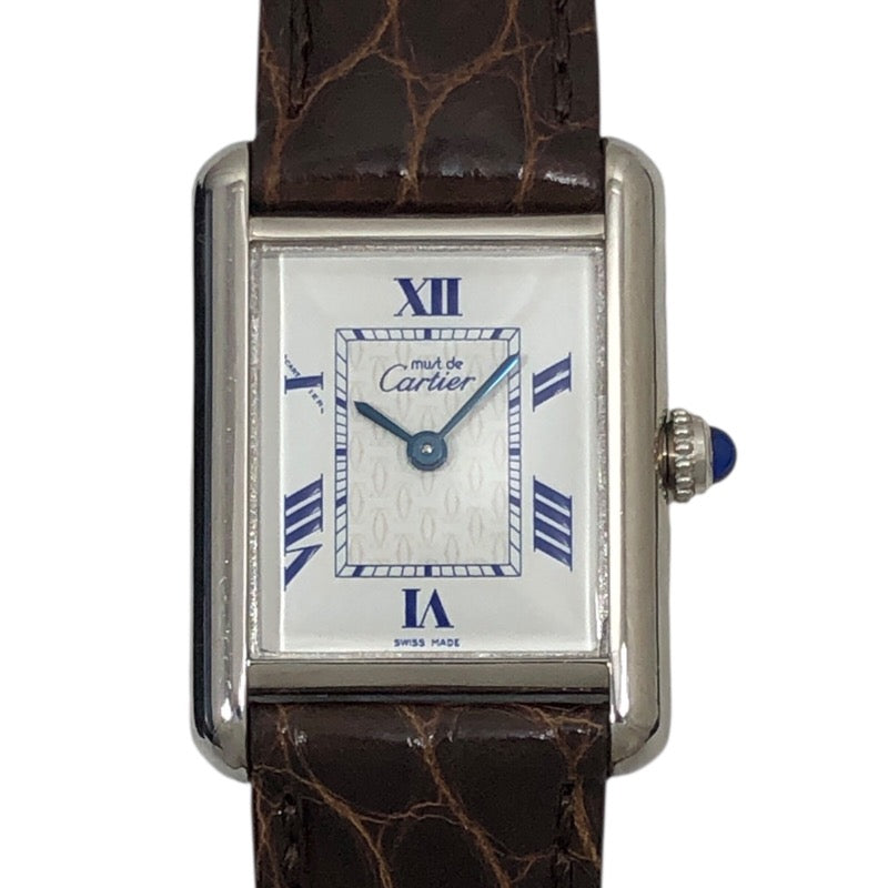 カルティエ Cartier マストタンク SM W1014054 ホワイト SV925 クオーツ レディース 腕時計