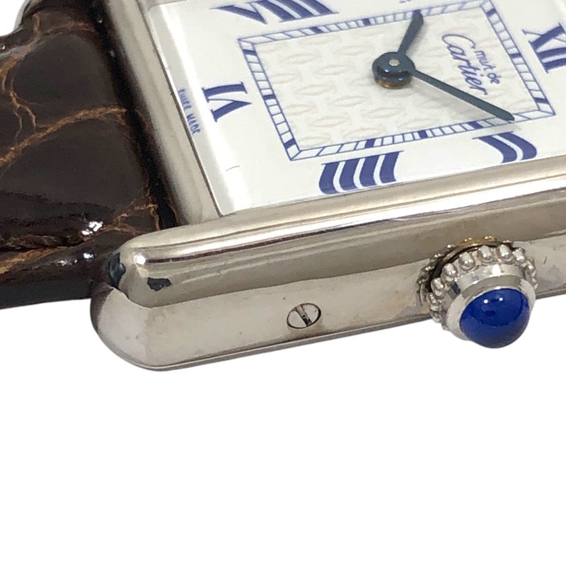 カルティエ Cartier マストタンク SM W1014054 ホワイト SV925 クオーツ レディース 腕時計