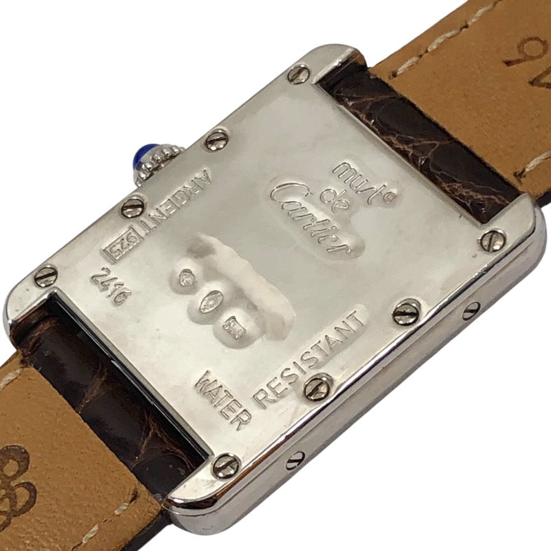 カルティエ Cartier マストタンク SM W1014054 ホワイト SV925 クオーツ レディース 腕時計