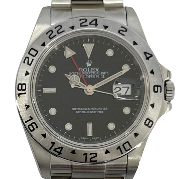 ロレックス ROLEX エクスプローラー2 16570 ブラック SS メンズ 腕時計