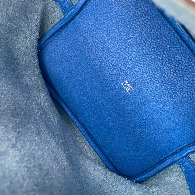 エルメス HERMES ピコタンロックMM X刻印 ブルーイドラ SV金具 トリヨンクレマンス レディース ハンドバッグ