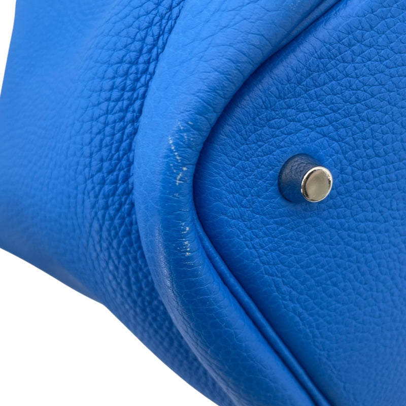 エルメス HERMES ピコタンロックMM X刻印 ブルーイドラ SV金具 トリヨンクレマンス レディース ハンドバッグ