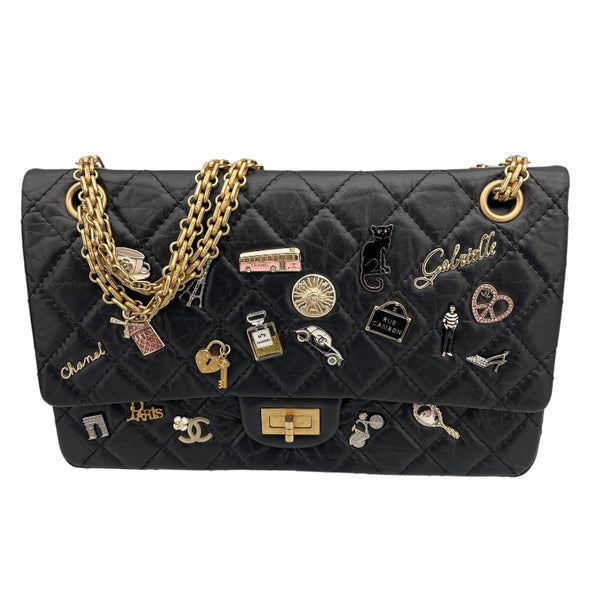 シャネル CHANEL シャネル2.55チェーンショルダー ブラック GD金具 カーフ レディース ショルダーバッグ