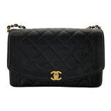 シャネル CHANEL ダイアナ25 A01165　3番台 ブラック　ゴールド金具 キャビアスキン レディース ショルダーバッグ