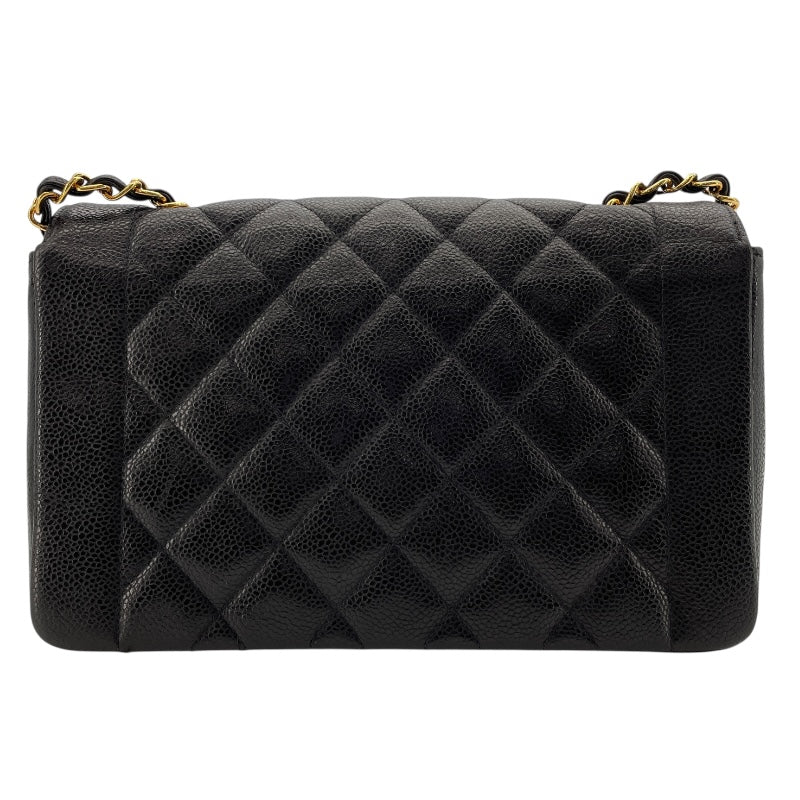 シャネル CHANEL ダイアナ25 A01165　3番台 ブラック　ゴールド金具 キャビアスキン レディース ショルダーバッグ