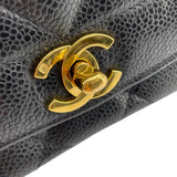 シャネル CHANEL ダイアナ25 A01165　3番台 ブラック　ゴールド金具 キャビアスキン レディース ショルダーバッグ
