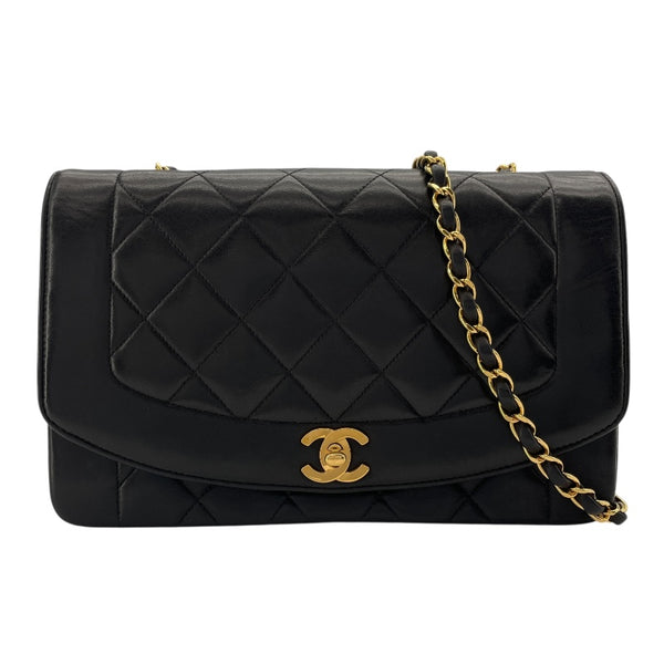 シャネル CHANEL ダイアナ25 A01165 2番台 ブラック　ゴールド金具 ラムスキン レディース ショルダーバッグ