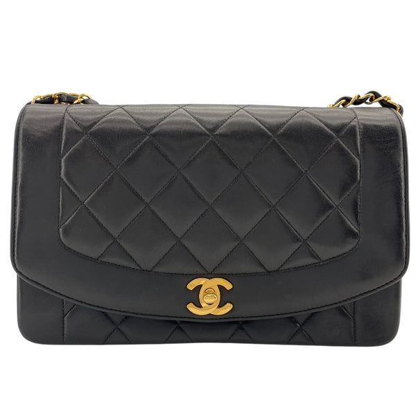 シャネル CHANEL ダイアナ25 A01165 2番台 ブラック　ゴールド金具 ラムスキン レディース ショルダーバッグ