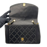 シャネル CHANEL ダイアナ25 A01165 2番台 ブラック　ゴールド金具 ラムスキン レディース ショルダーバッグ