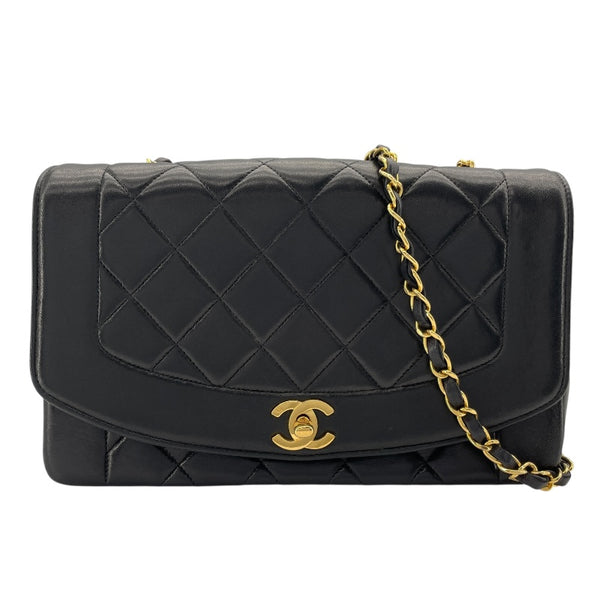 シャネル CHANEL ダイアナ25 A01165 2番台 ブラック　ゴールド金具 ラムスキン レディース ショルダーバッグ
